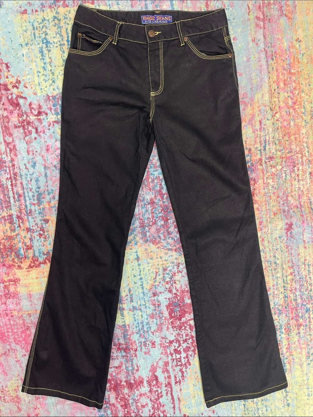 💕Magic Jeans Black Bootcut Jeans with Contrast Stitching